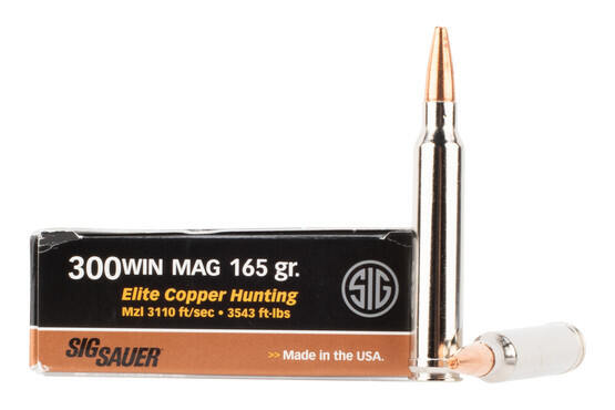 SIG Sauer 300 Win Mag 165gr Elite Copper Hunting Ammo with nickel case